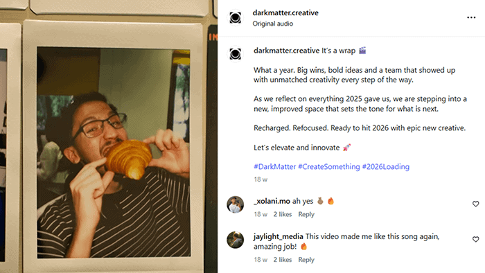 Jaden darkmatter social media post