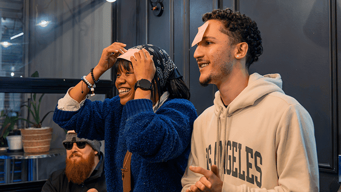 Tsepi and Jaden playing a game